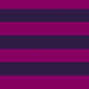 Large Horizontal Awning Stripe Pattern - Rich Plum and Deep Violet