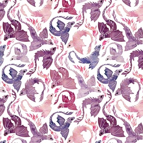 Dragon fire pink & purple small wallpaper