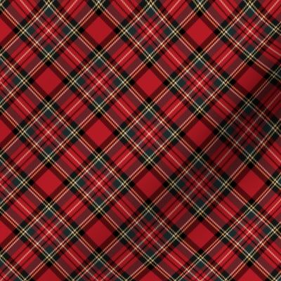 ★ RED TARTAN XS (BIAS) ★ Royal Stewart inspired / Extra Small Scale, Diagonal / Collection : Plaid ’s not dead – Classic Punk Prints