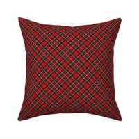 ★ RED TARTAN XS (BIAS) ★ Royal Stewart inspired / Extra Small Scale, Diagonal / Collection : Plaid ’s not dead – Classic Punk Prints