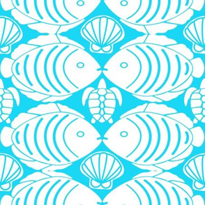 Tropical Turtle-turquoise/white. 