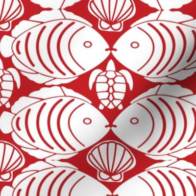 Tropical Turtle red/white 