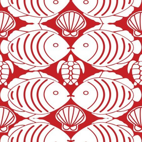 Tropical Turtle red/white 