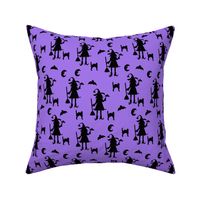  Bewitched Purple Witches on Black Directional  Large 12" 