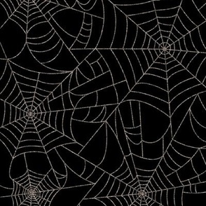 Spiderwebs - bone on black