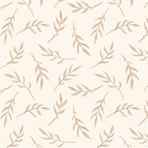 Tossed Leaf - small Baby Pink & russet