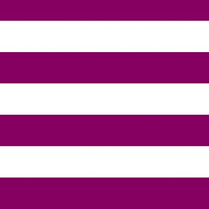 Large Horizontal Awning Stripe Pattern - Rich Plum and White