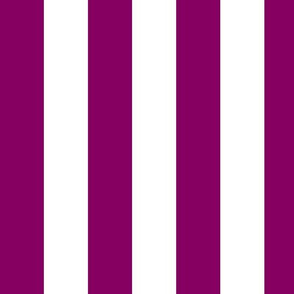 Large Vertical Awning Stripe Pattern - Rich Plum and White