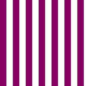 Vertical Awning Stripe Pattern - Rich Plum and White