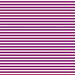 Small Horizontal Bengal Stripe Pattern - Rich Plum and White