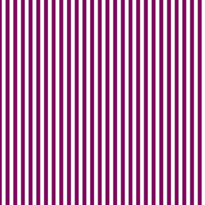Small Vertical Bengal Stripe Pattern - Rich Plum and White