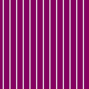 Vertical Pin Stripe Pattern - Rich Plum and White