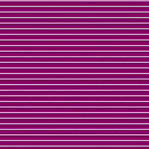 Small Horizontal Pin Stripe Pattern - Rich Plum and White