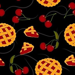Cherries and Pie Medium Black