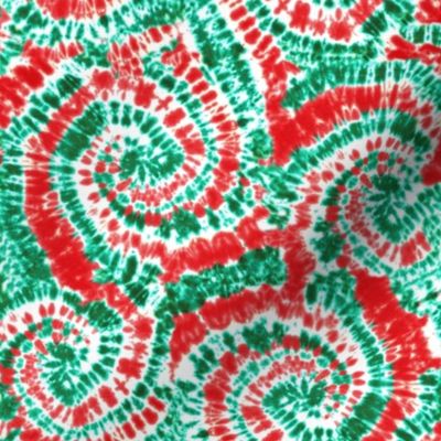 (small scale) red white and green tie dye - Christmas Holiday Tie dye - C21