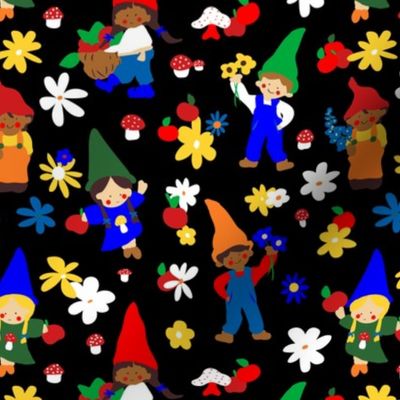 Happy Gnome Children in Primary + Black