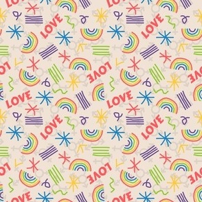Pride in Cream with Rainbows and Love 