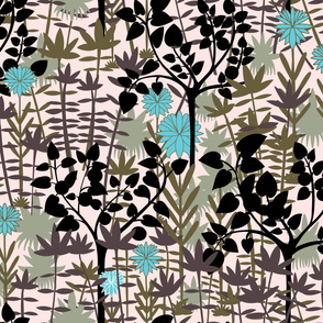 Rousseau's Garden_large_Black Brown and Blue