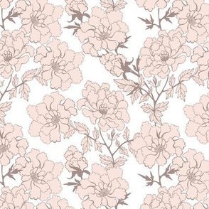 Decorative peony beige