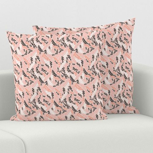 Floral leaves pink- beige