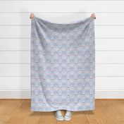 Cerulean and Cherry Bloom Ikat 
