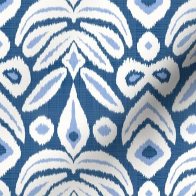 Blue and Cornflower Bloom Ikat