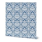 Blue and Cornflower Bloom Ikat