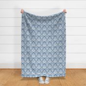 Blue and Cornflower Bloom Ikat