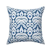 Blue and Cornflower Bloom Ikat