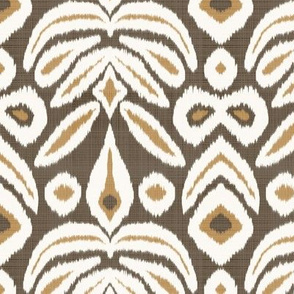 Browns and Cream Bloom Ikat