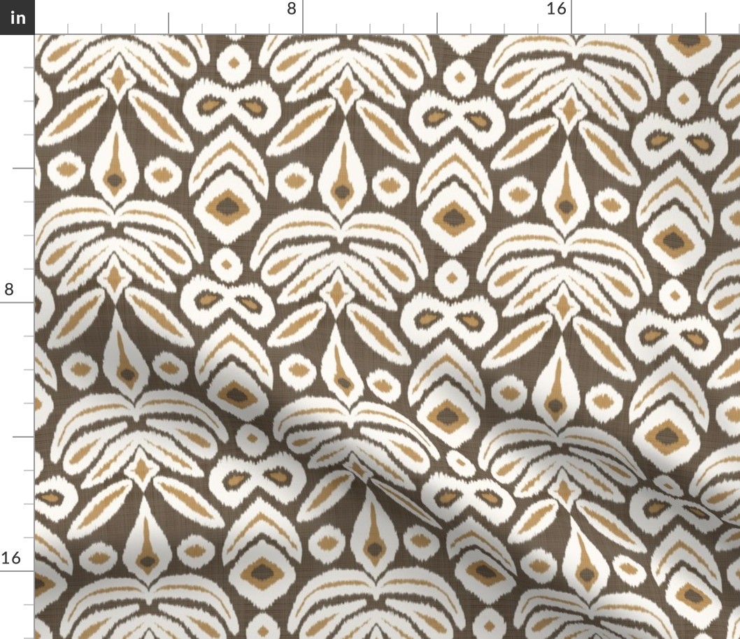 Browns and Cream Bloom Ikat