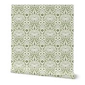 Olives and Cream Bloom Ikat