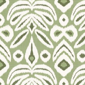 Olives and Cream Bloom Ikat