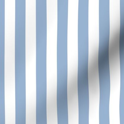 Cerulean Blue and White  Vertical Cabana Tent Stripes