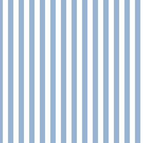 Cerulean Blue and White  Vertical Cabana Tent Stripes