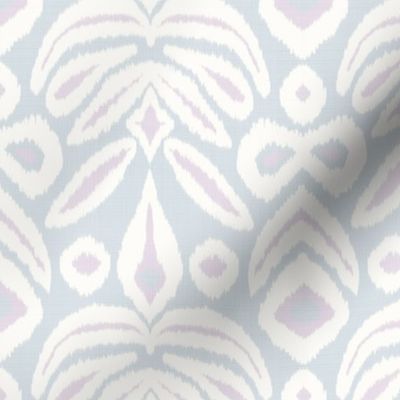 Ice Blue and Lilac Bloom Ikat