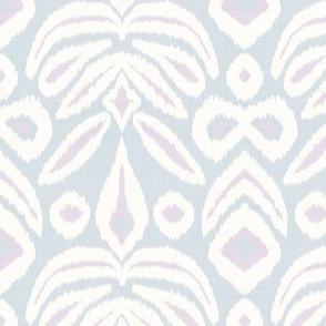 Ice Blue and Lilac Bloom Ikat