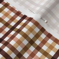 Buffalo plaid gingham check neutral brown beige latte caramel