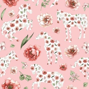 pink floral horse