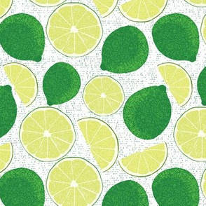 Lime Pattern Slight Off White White Background