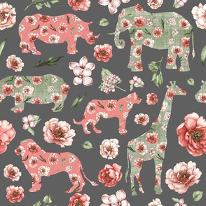 Safari pink and green grey