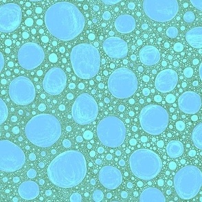 bubble pebbles, aquamarine