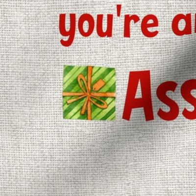 18x18 Panel Santa Knows You're an Asshole Sarcastic Christmas for DIY Throw Pillow or Cushion Cover