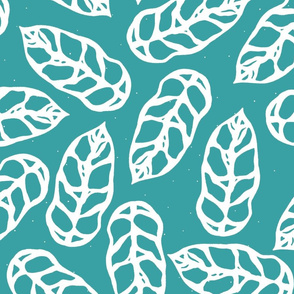 Monkey Monstera - Teal Blue