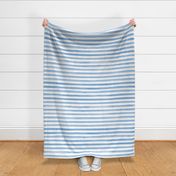Large Scale Watercolor Stripes - Alice Denim Blue on White