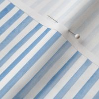 Small Scale Watercolor Stripes - Alice Denim Blue on White