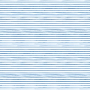 Small Scale Watercolor Stripes - Alice Denim Blue on White
