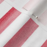 Large Scale Watercolor Stripes - Red on White