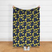 Large Scale Welcome to the Shit Show Yellow Floral on Navy