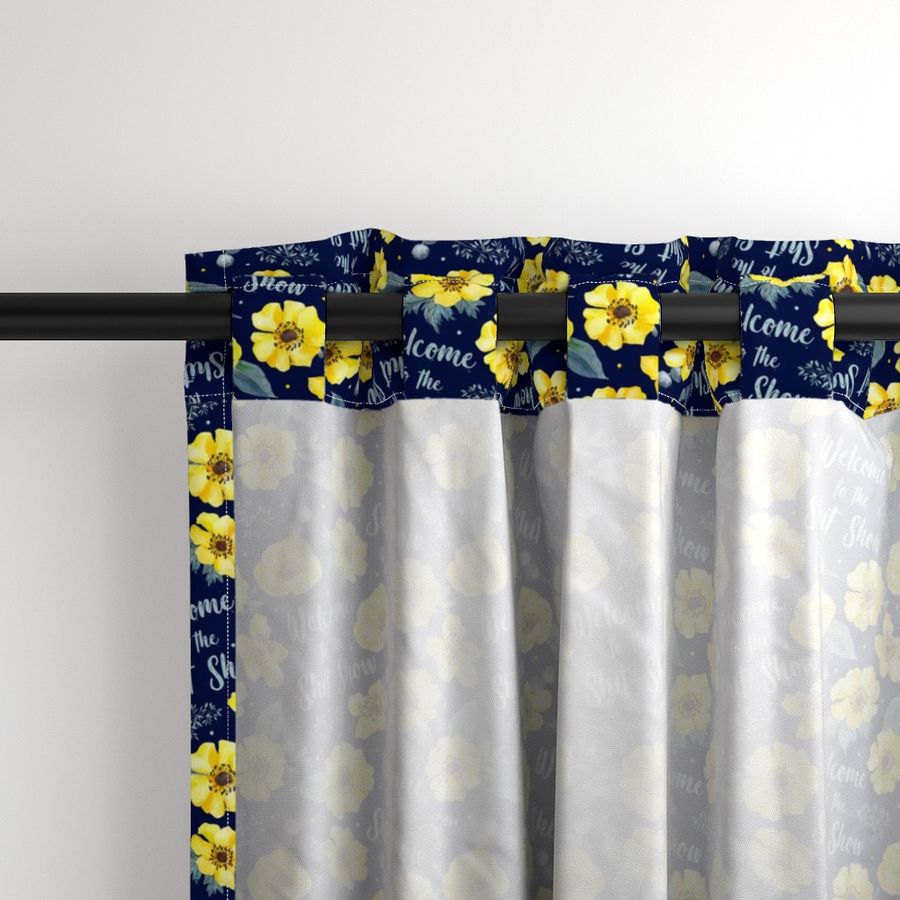 Medium Scale Welcome to the Shit Show Yellow Floral on Navy